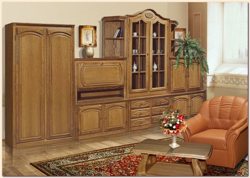 Solid wood Furniture shops cost. Solid wood section. Solid wood oak walls, beech walls, alder walls, birch walls, pin walls